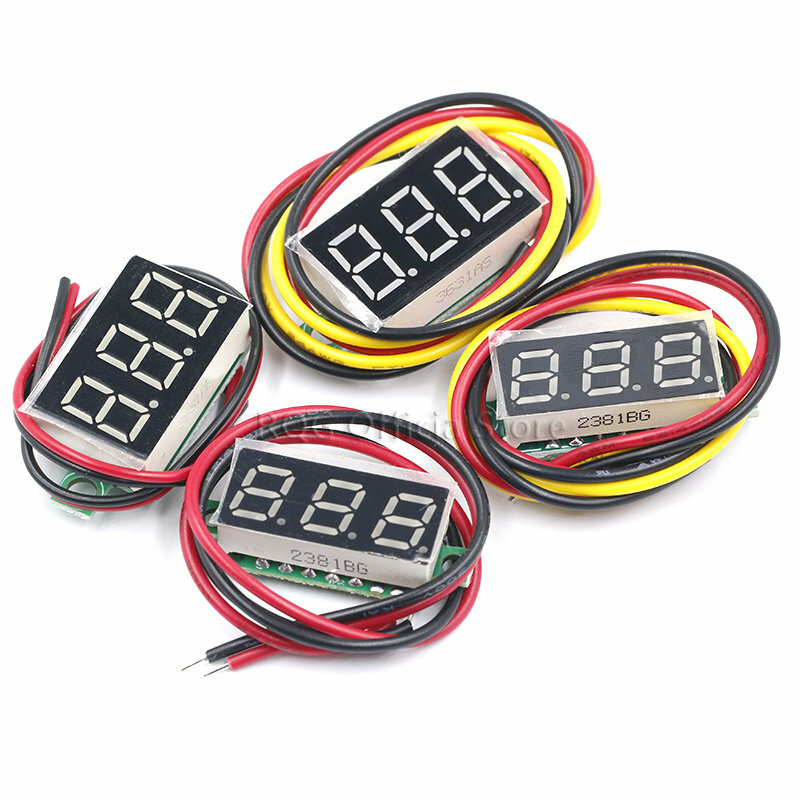 3線式ミニ電圧計,0.28インチ,0〜100v dc,ledディスプレイ,デジタルパネル,電圧計,検出器,モニターツール