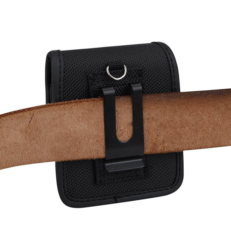 Многофункциональный черный тканевый чехол из ткани Оксфорд, флип-чехол для телефона с зажимом для ремня, поясная сумка для верховой езды