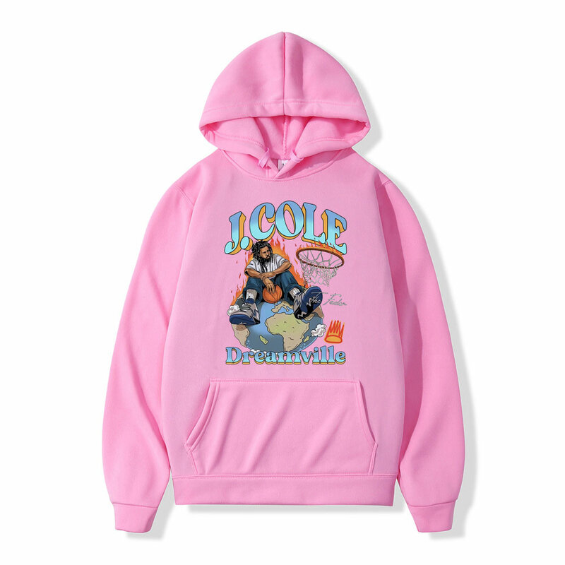 Raper J. Cole graficzna bluza z kapturem mężczyźni kobiety Hip Hop estetyka bluzy z kapturem jesienno-zimowa moda główna ulica luźne swetry
