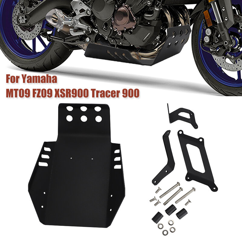 Cubierta de protección del chasis de la Base del motor de la motocicleta MT09 FZ09, placa de deslizamiento para Yamaha MT FZ 09 2014-2021 XSR900 Tracer 900, antiarena