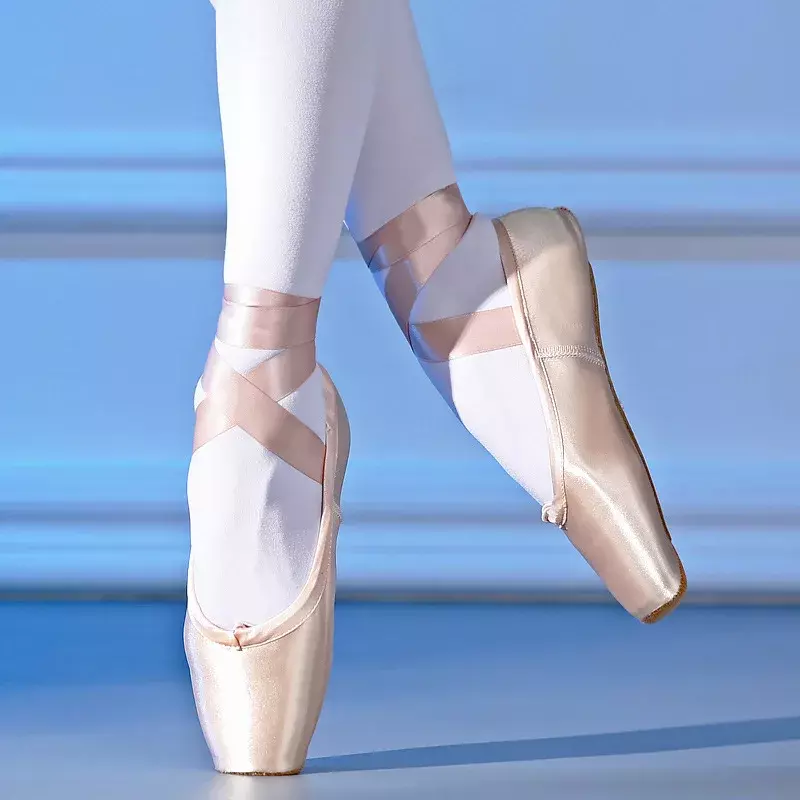 Sepatu dansa balet profesional wanita sepatu dansa anak dan dewasa balet Pointe dengan sepatu pita Sneakers wanita Zapatos Mujer