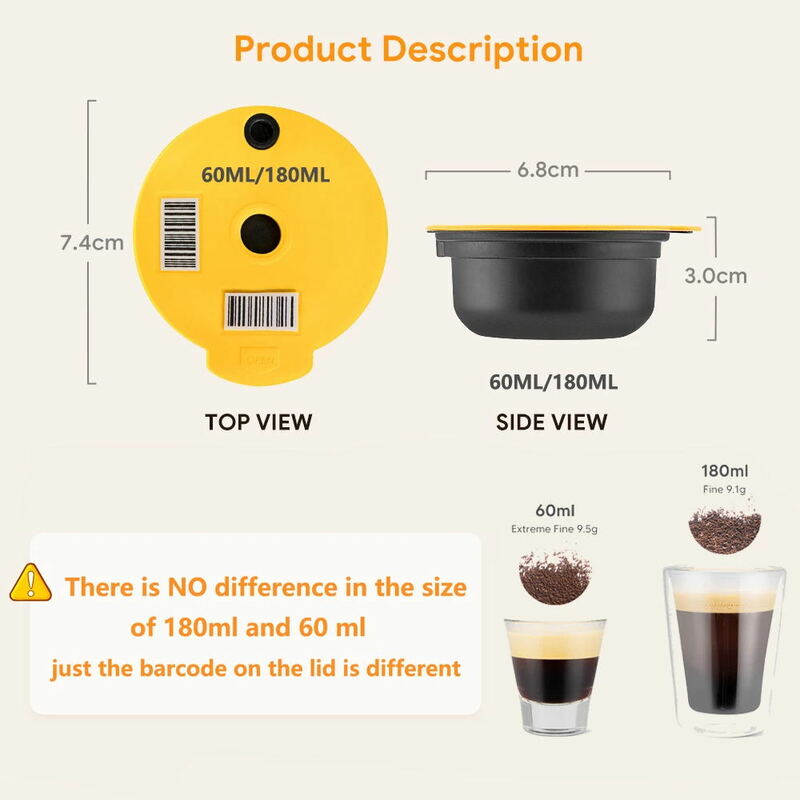 Bosch-cápsula de café reutilizable para máquina Tassimo BOSCH, taza de filtro rellenable, Espresso, 60ml/180ml/200ml/220ml, icafilas
