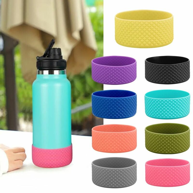 Protective Boot Silicone Bottom Cover for Tyeso for Flask Water Bottle 12oz-40oz Bottom Sleeve Cover 71-75mm Diameter Anti Slip