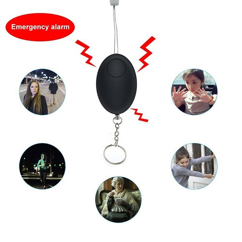 Porte-clés sirène d'autodéfense portable avec lumières LED, alarme personnelle, sécurité pour enfants, filles et femmes âgées, protection SAC, 130DB