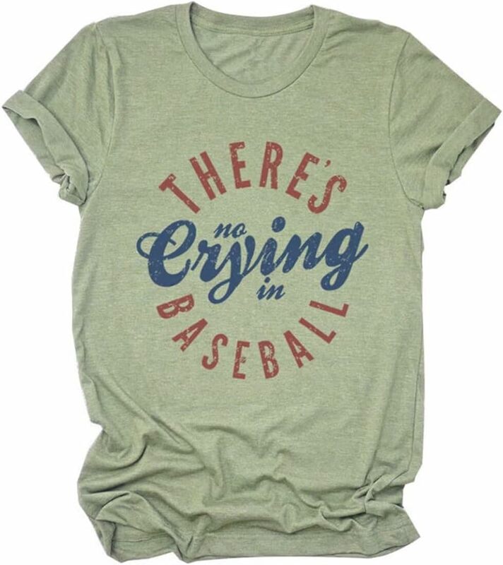 女性のカジュアルな半袖野球Tシャツ,ラウンドネックの女性のシャツ,野球の楽しみには泣き声なし
