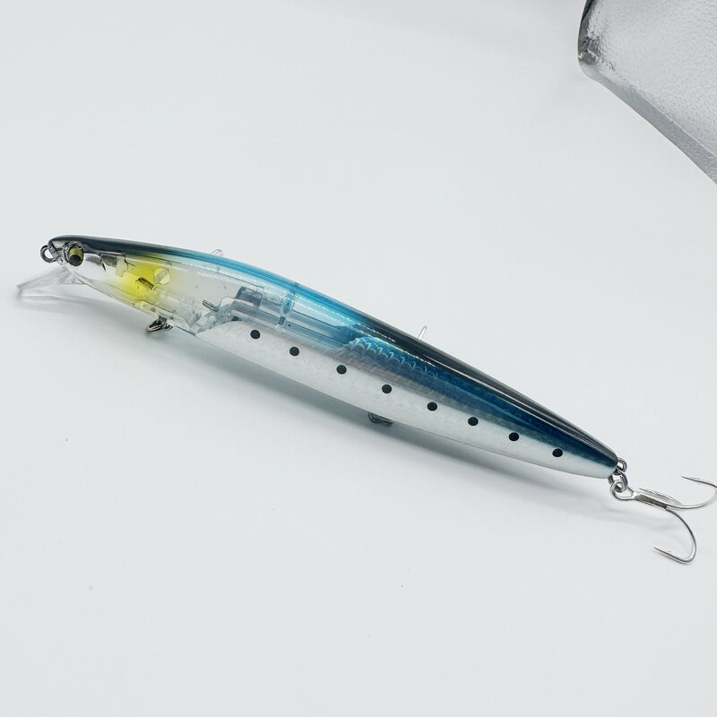 Umpan pancing ikan kecil, 145mm/27g Floating Minnow panjang Casting keras Flash Blade Wobbler umpan pancing laut Bass
