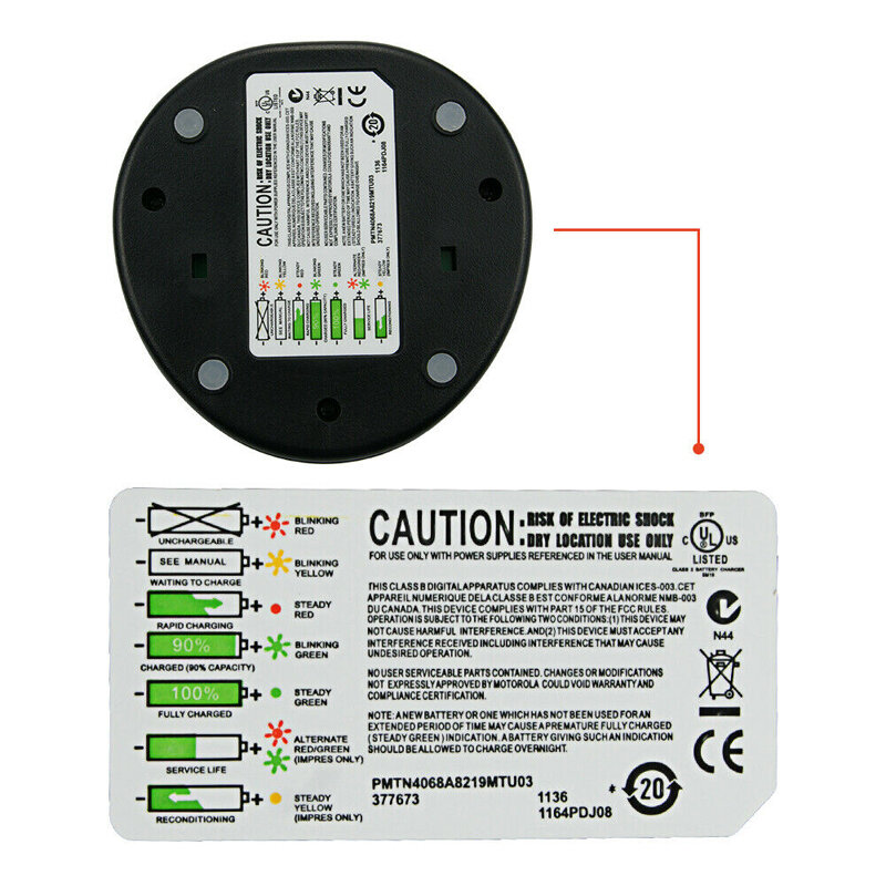 Carregador do Desktop da bateria para Motorola, rádio PMLN5228A, CP185, CP350, CP476, CP477, CP1200, CP1300, CP1600, CP1660, CP1668, P140, P145, P160
