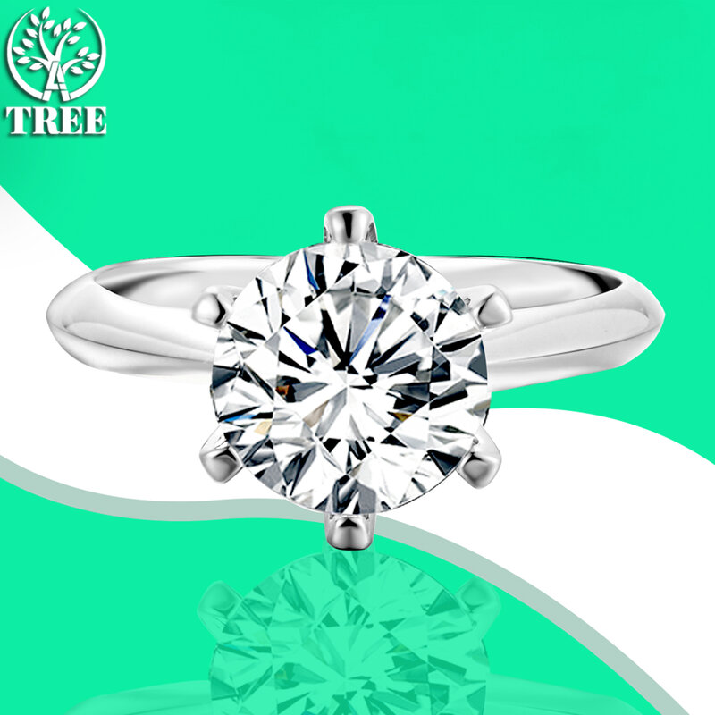 ALITREE-anillos de moissanita de Color D para mujer, Plata de Ley 100% s925, anillo de diamante brillante, regalo para mujer, joyería, bandas de boda, 3CT, 9mm