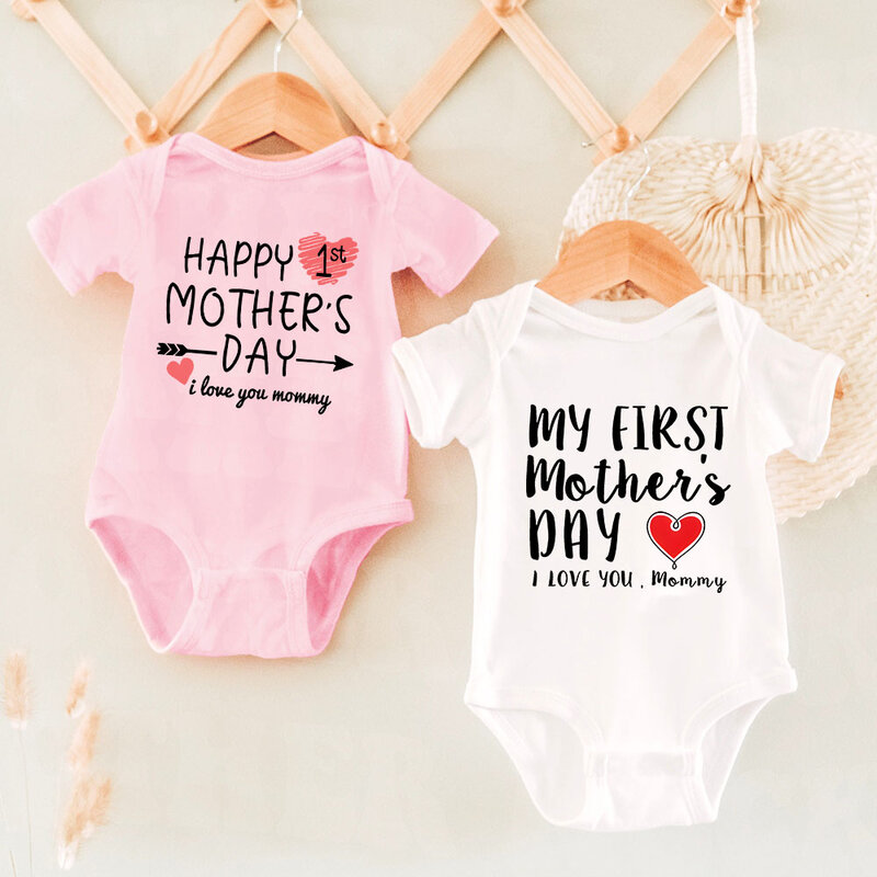 My First Mother's Day I Love You Mommy Baby Bodysuit Newborn Baby Boys Girls Romper Mother Day Gifts Toddler Infant Outfits