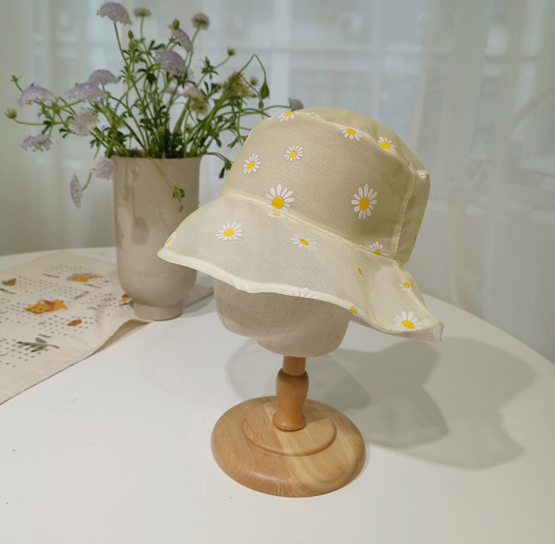 หมวกบ๊อบหมวกกันแดดสำหรับผู้ชายผู้หญิงหมวกบ๊อบเดินป่าชายหาดกีฬาฤดูร้อนพิมพ์ลายดอกไม้ตาข่ายระบายอากาศ