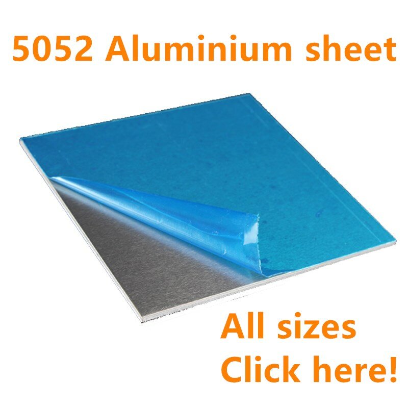 5052 pelat aluminium แผ่นอลูมิเนียมแบน DIY หนา3mm 5mm 6mm 8mm 10mm 100x100mm 100x200mm ปรับแต่งได้