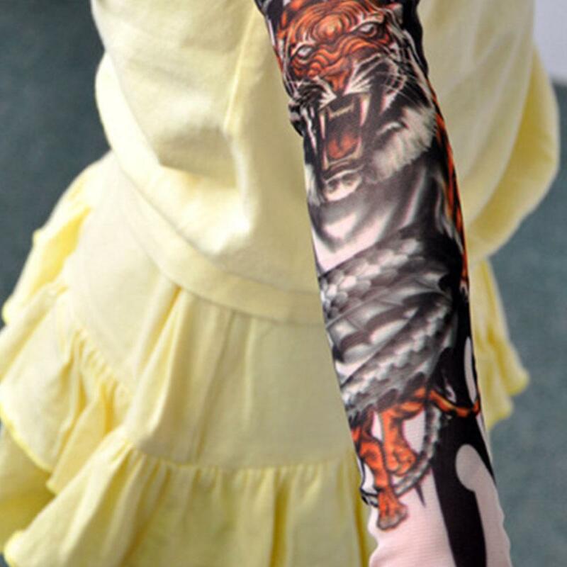 Rękawy z kwiatowym tatuaż na ramię dla dzieci Unisex do jazdy na słońcu z rękawy naramienne chłodzącym naramiennik rękawy naramienne z tkaniny lodowej na lato