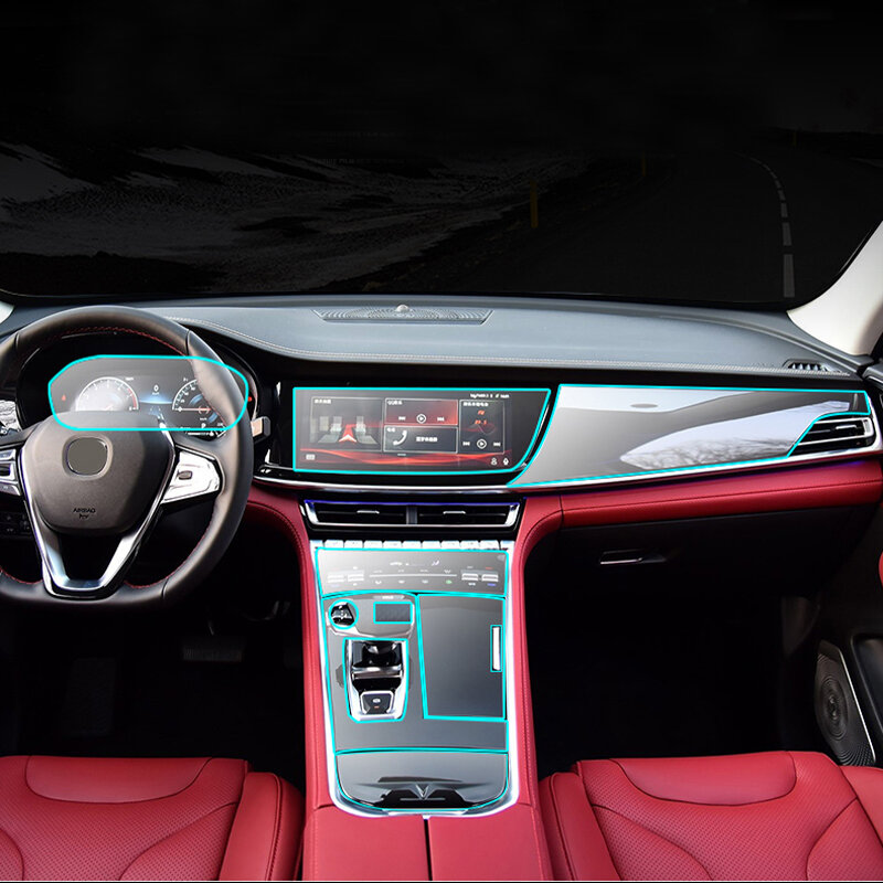 Tira de película protetora transparente para CHANGAN CS85 Coupe, etiqueta interior do carro, painel de controle central