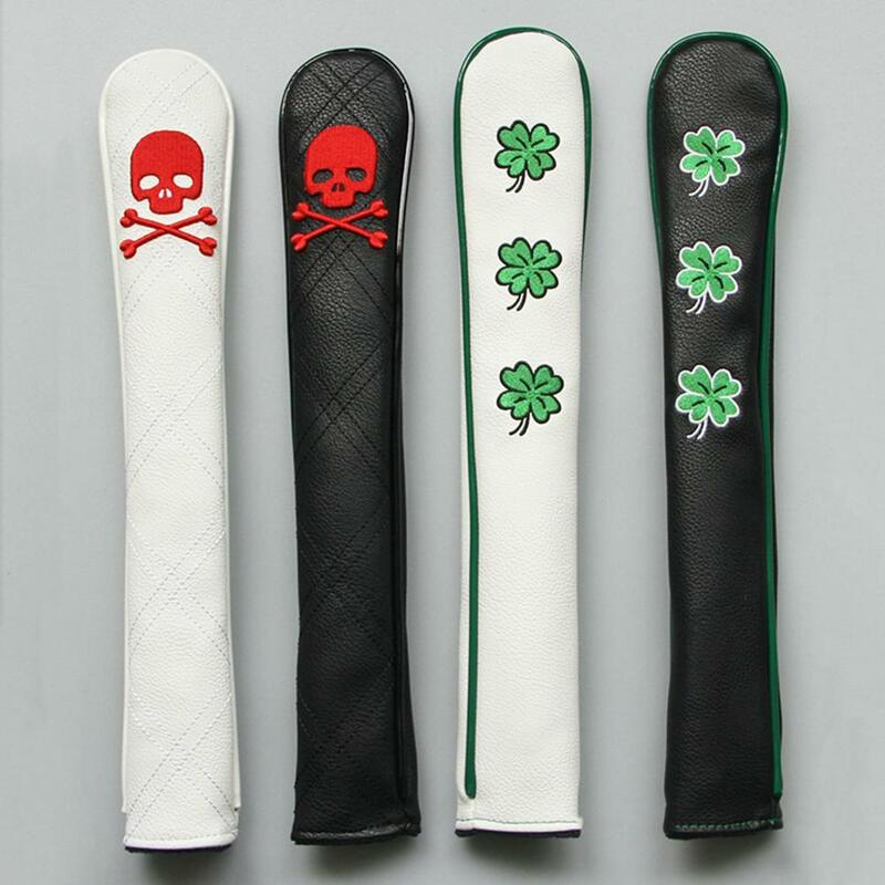 Golf Alignment Stick Cover 3D Embroidery Four-leaf Clover PatternTraining Aid Golfing Alignment Stick Cover Golf Supplies