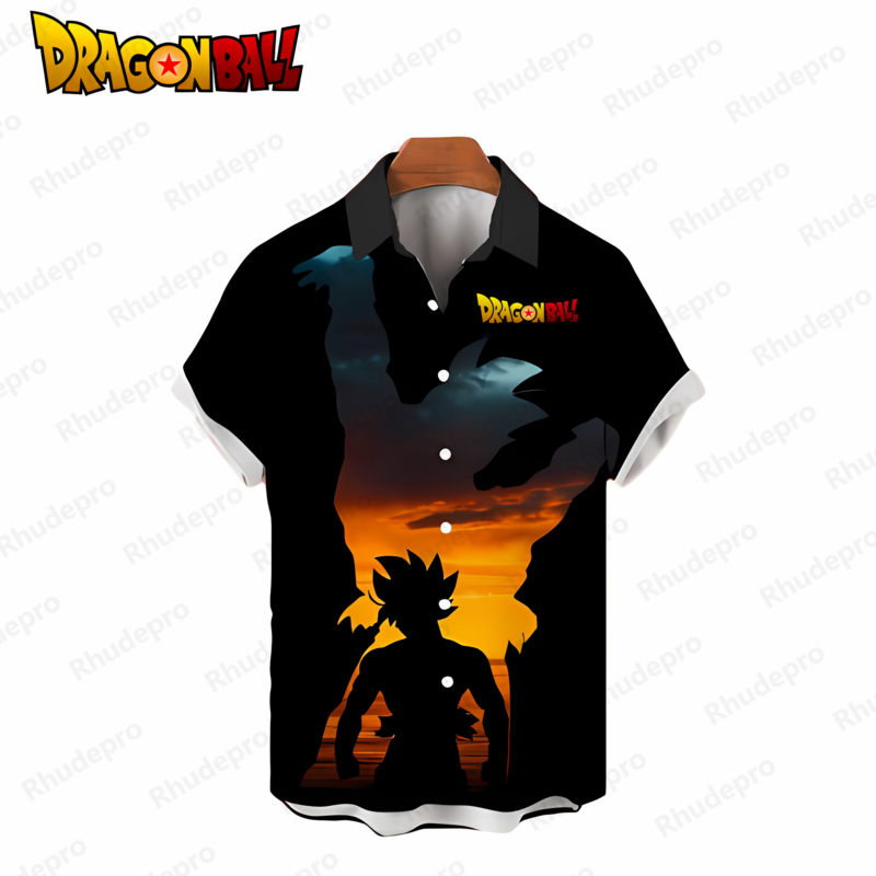 Dragon Ball Z Vegeta kaus pria kebesaran, atasan Goku pakaian jalanan lengan pendek modis Anime 2024