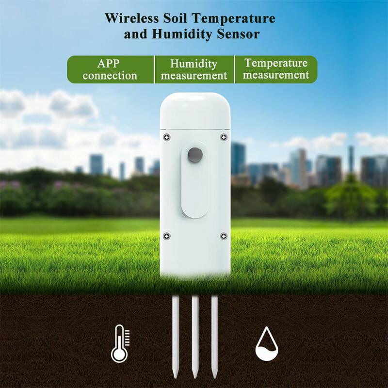 Tuya Zigbee-Medidor de umidade do solo sem fio Tester de umidade de temperatura Monitor de plantas Detector impermeável IP67 para plantio de jardim