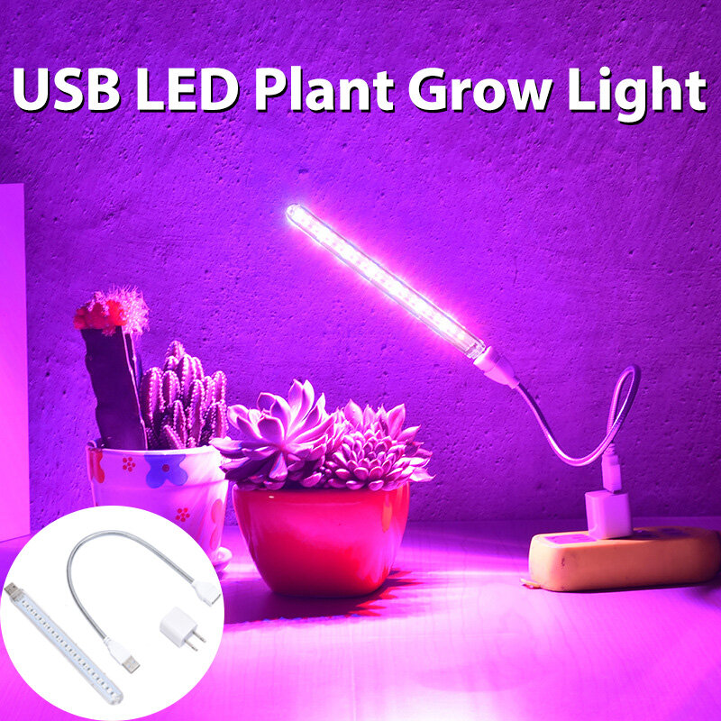 Luz LED para cultivo de plantas, lámpara de crecimiento de plantas de espectro completo, USB 5V, Phyto lámparas de Interior para invernadero, casa, tienda, flores, iluminación de plántulas