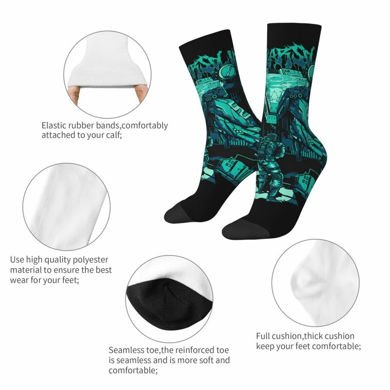 Calcetines de compresión con estampado divertido para hombre y mujer, calcetín Unisex con diseño Harajuku, estilo Hip Hop, Vintage, Crazy, m-metal Gear