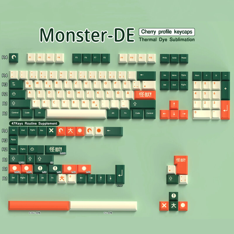 Немецкая клавиатура колпачки для клавиш Вишневый профиль PBT Sub Dye ISO раскладка DE колпачки 136-156 клавиши для механической клавиатуры 7U Space