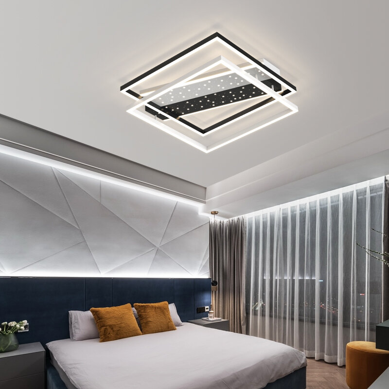 Nordic Modern Minimalis Lampu Langit-langit LED Atmosfer Tiga Warna Peredupan Kreatif Ruang Tamu Lampu Ruang Makan Kamar Tidur