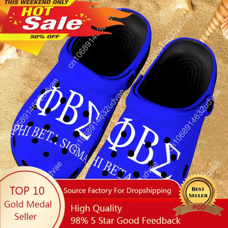 Fashion Blue Phi Beta Sigma Slides Slippers Sorority Gift Summer Casual Fashion Sandals Women Non-Slip Beach Hotel Walking Shoes