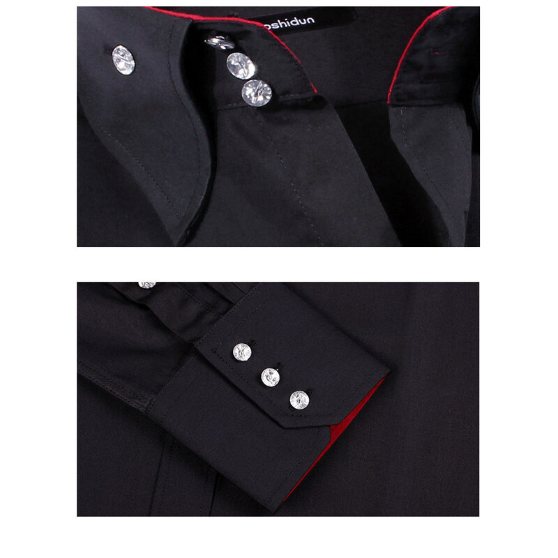 男性のカジュアルシャツ長袖韓国トレンドファッションボタンダウン襟シャツビジネスドレスシャツスリムフィットデザイナーシャツ
