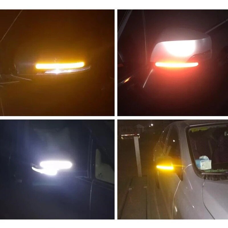 Carro noite segurança reflexiva aviso adesivos, Adesivos de fita reflexiva, Adesivos luminosos, Strip Shaped, 2pcs por conjunto