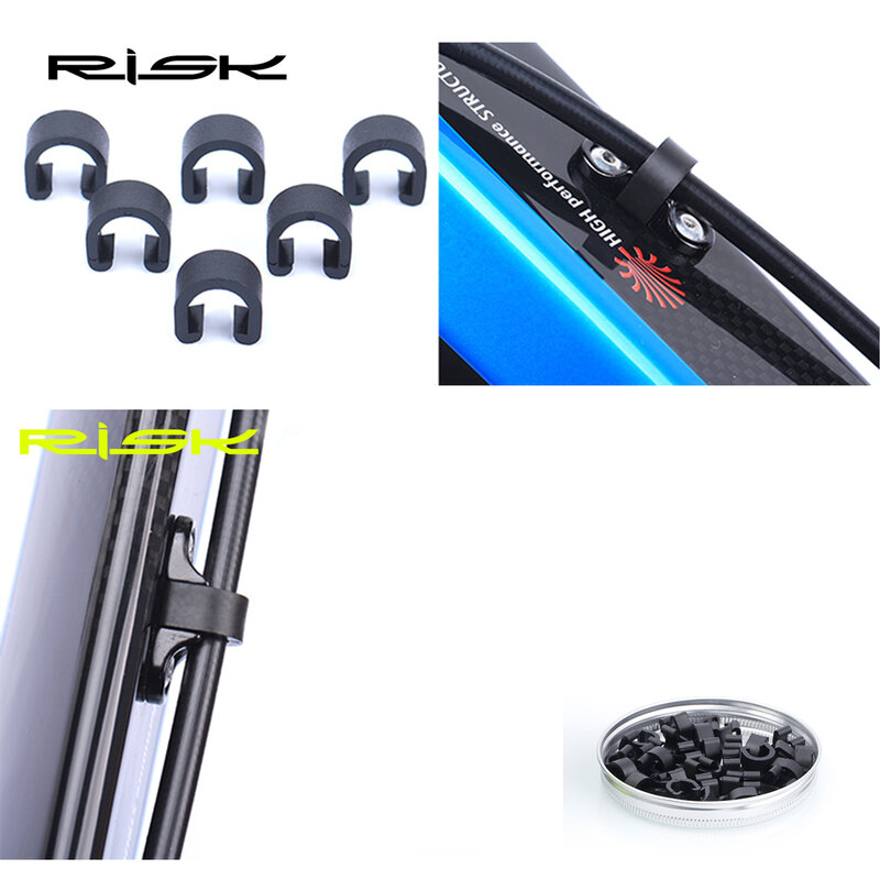 30 sztuk RISK rower plastikowe c-type Shift kabel hamulcowy klamra organizator w kształcie litery U Snap Clamp wąż hydrauliczny rama klip