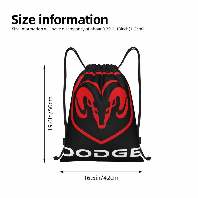 Dodge Logo-mochila portátil con cordón, bolsas de almacenamiento para deportes al aire libre, viajes, gimnasio, Yoga, novedad