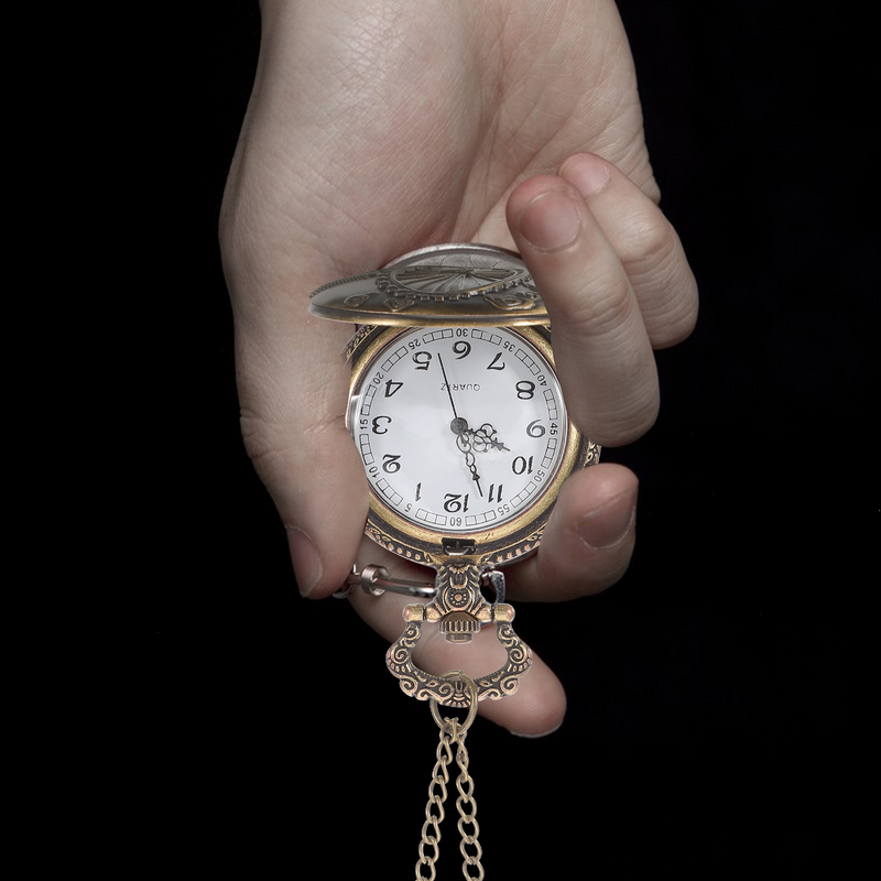 Relógio de bolso retro para idosos, mulheres e homens, vintage, pequeno
