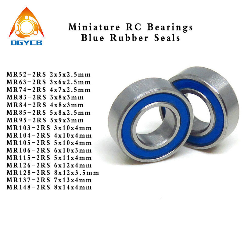10pcs ABEC-3 MR126-2RS 6x12x4 mm Blue Rubber Sealed Bearing MR126RS L1260D  High Quality Deep Groove Ball Bearings