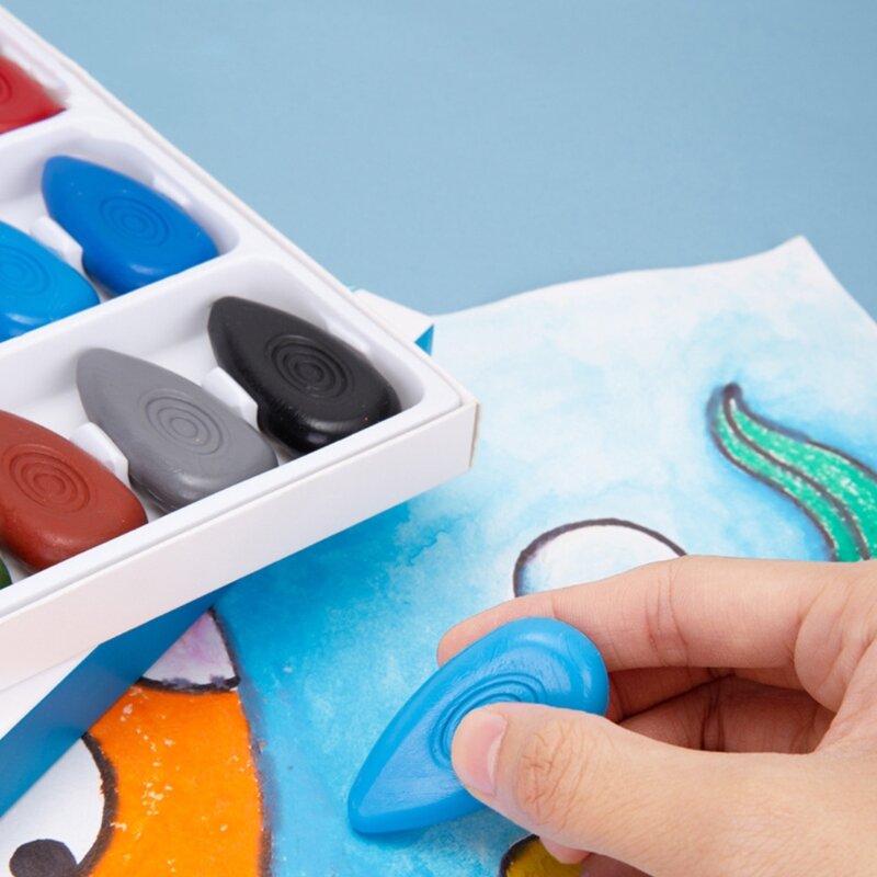 أقلام تلوين ملونة للأصابع، سطح سومث قابل للغسل، مضاد للكسر، يوصى به للأعمار من 3 سنوات فما فوق