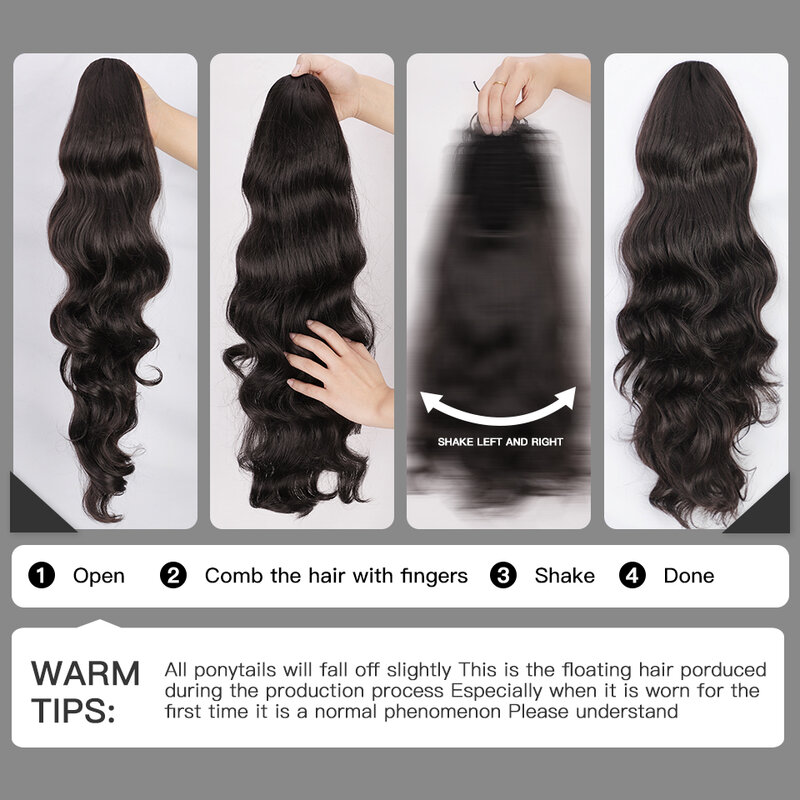 AISI BEAUTY синтетические удлинители конского хвоста длинные волнистые накладные волосы на шнурке для женщин черные накладные волосы