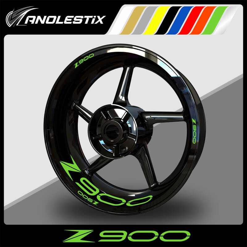 AnoleStix stiker velg sepeda motor Kawasaki Z900, stiker Decal Hub roda sepeda motor reflektif untuk Kawasaki Z900 2019 2020 2021 2022 2023