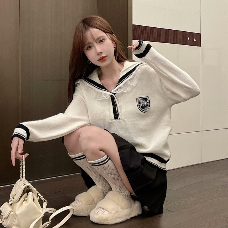 Seksowna JK jednolity dziewczyna w stylu college'u koreański sweter plisowana spódnica Jk jednolity zestaw mundurków słodka seksowna damska codzienna codzienna komplet