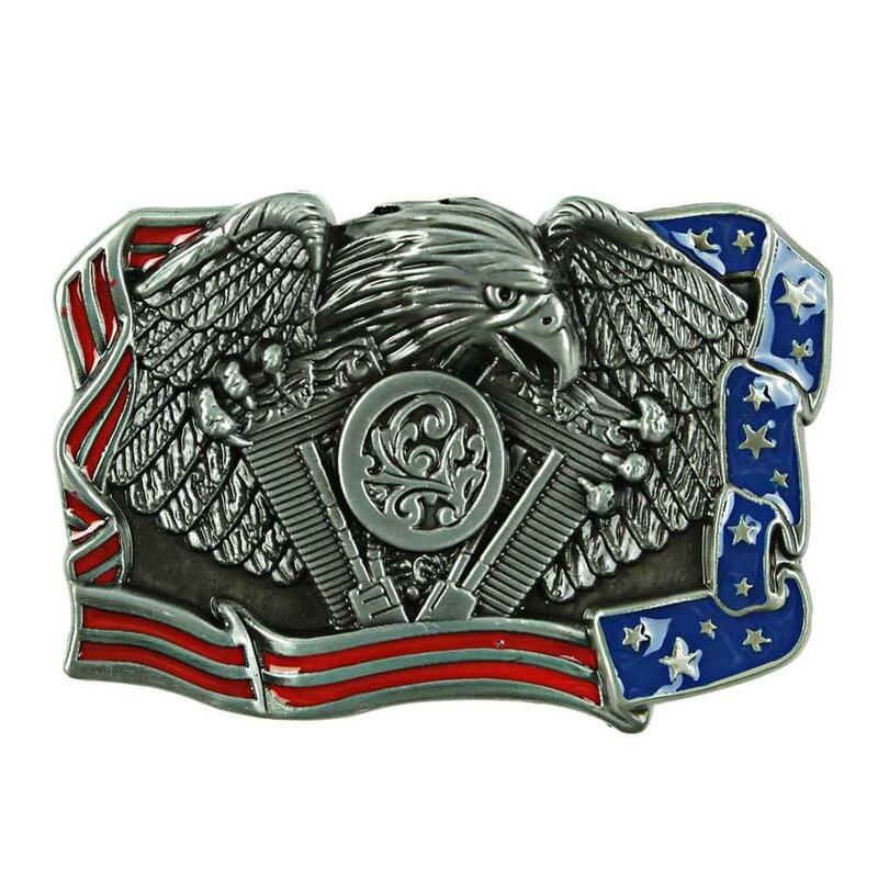 Western Cowboy The United State of American Flag Eagle fibbia per cintura
