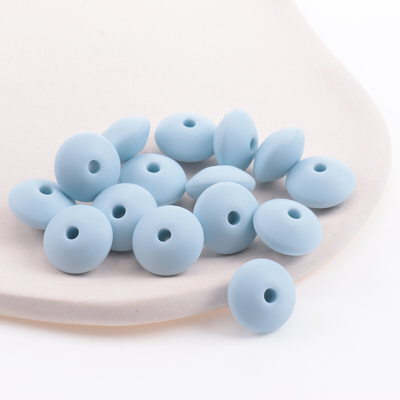 300 pz 12*7mm Silicone lenticchie Beads Baby Teether accessori BPA Free articoli per neonati dentizione collana ciuccio catena nuovo colore
