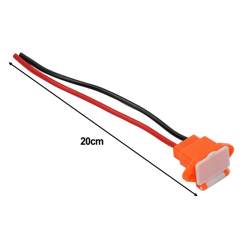 E-bike Scooter Battery Connector Plug Three Vertical Charging Socket With Wires 12AWG Cable For 36V 48V Universal