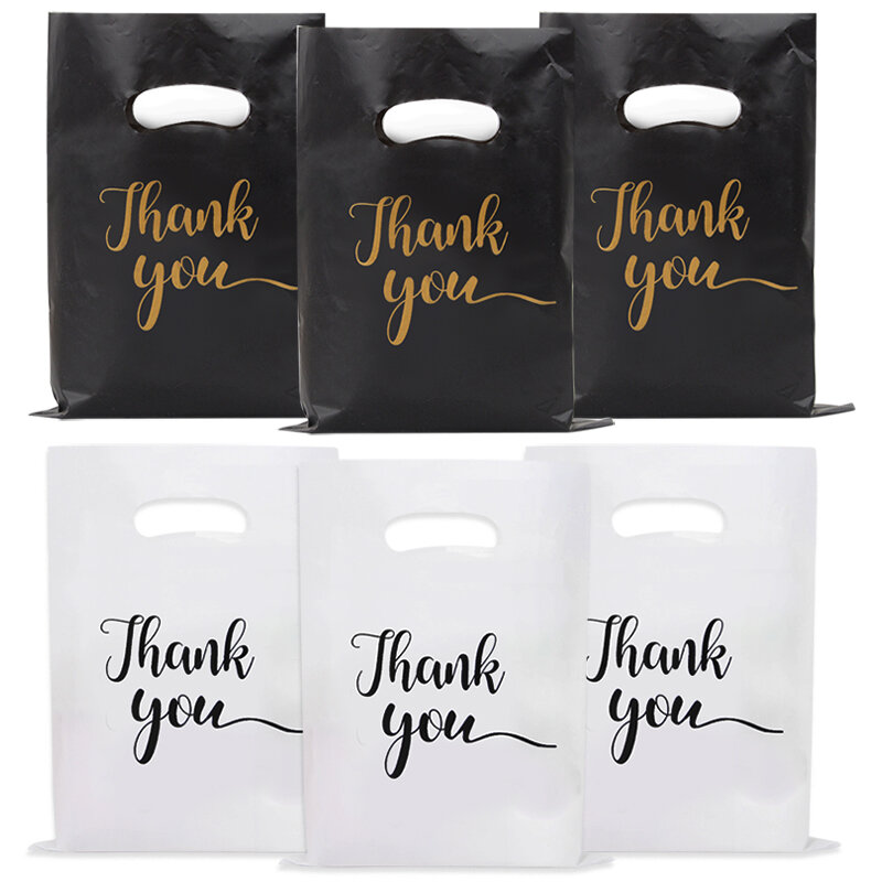 30/50/100 Stuks Dank U Cadeau Zakken Plastic Snoep Koekjesverpakking Voor Bruiloft Verjaardagsfeest Gunsten Kleine Zakelijke Benodigdheden