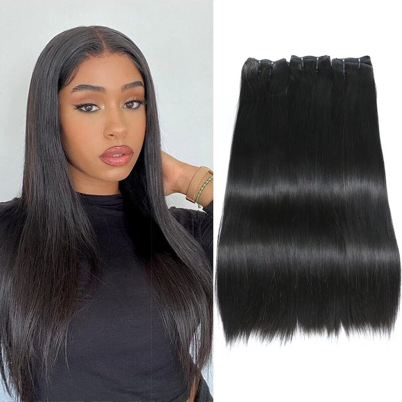 Straight Super Double Drawn Hair Bundles Human Hair Bundles 1 Pcs/Lot Sew In Hair Extensions Natural Color 6-18 Inches