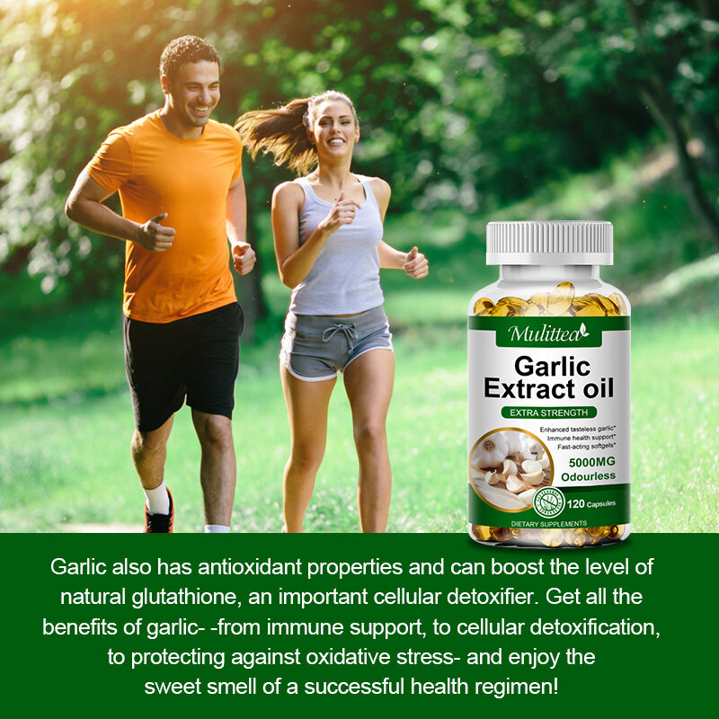 Mulittea kapsul ekstrak minyak bawang putih tanpa rasa membantu meningkatkan kekebalan Detox seluler untuk pria dan wanita gratis pengiriman