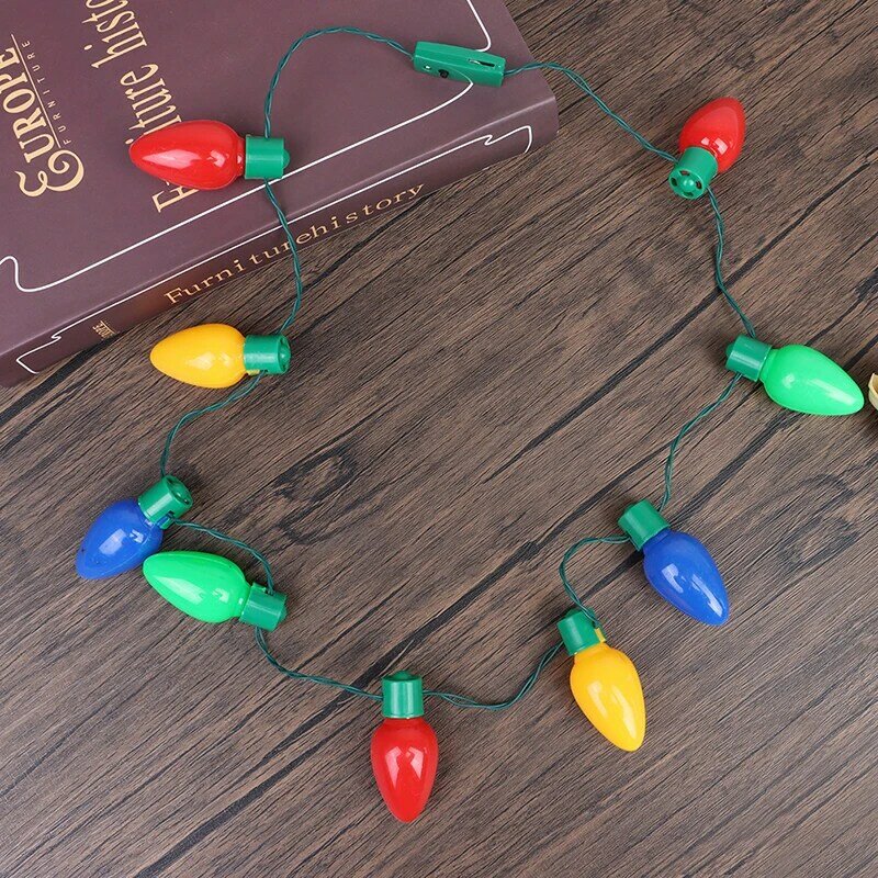 Christmas Novelty LED lights glowing Christmas Light Bulb Necklace Christmas decorations For home Xmas Navidad new year