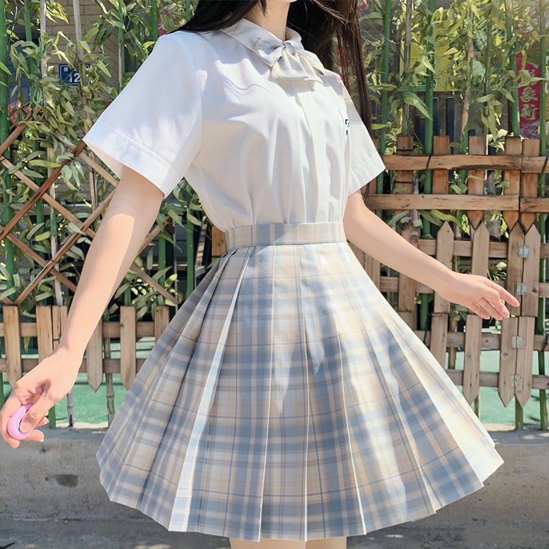 Japão jk xadrez saia plissada feminina arco verão de cintura alta meninas dança mini saia bonito a linha harajuku saia sexy