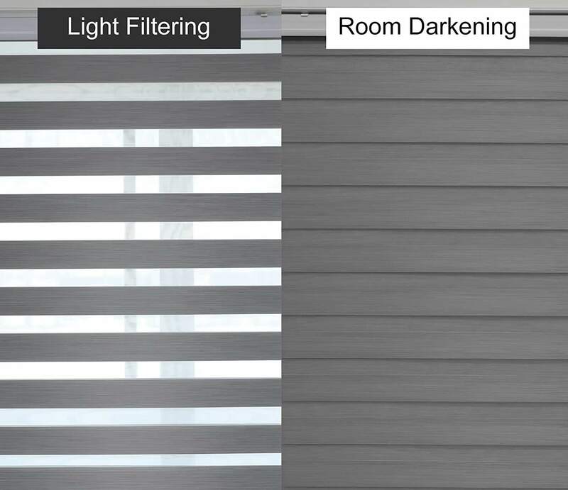 Dua Lapis Jendela Teduh Dalam Ruangan Siang dan Malam Manual Zebra Blinds Shade Dual Roller Blinds
