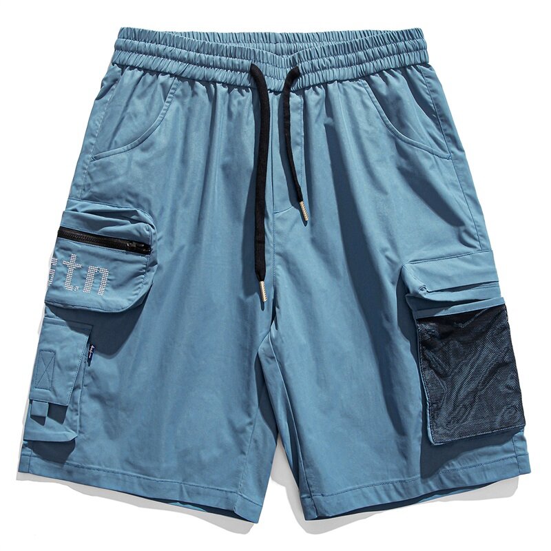 Men's Cargo Shorts Summer Pure Cotton Multi-Pocket Trendy Work Shorts Brand Men's Fashion Big Pocket Loose Casual Shorts Elastic