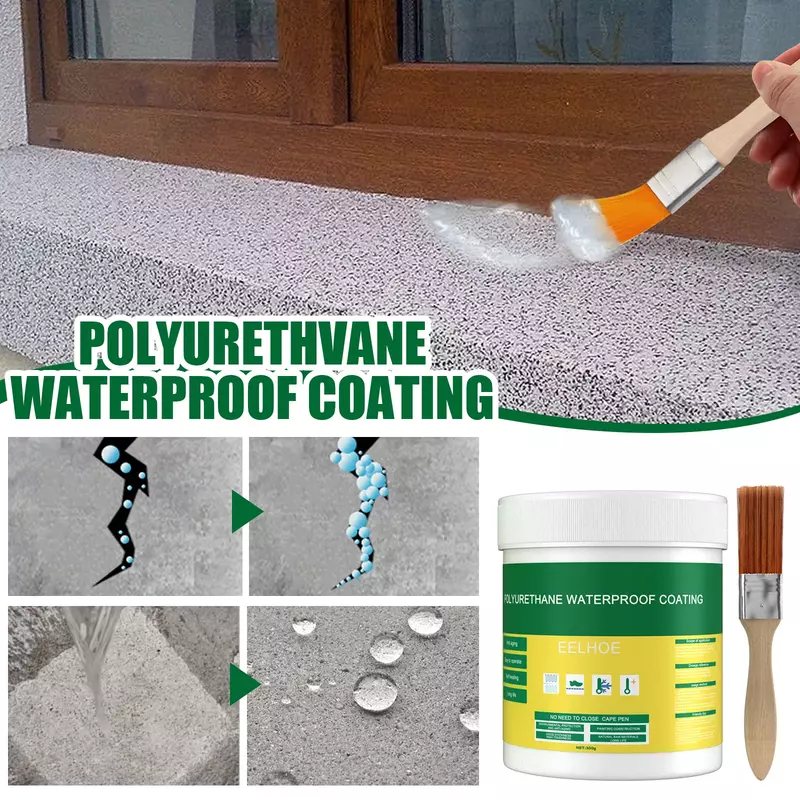 Lem poliuretan lapisan tidak terlihat, lapisan tahan air dengan sikat lem perbaikan untuk atap rumah kamar mandi