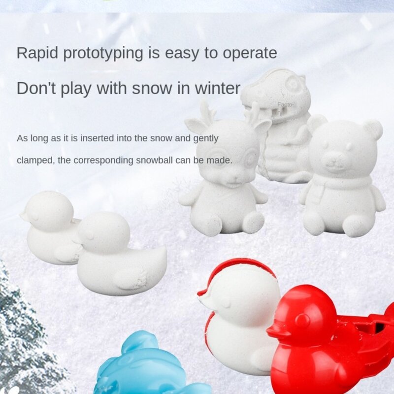 Snow Mold Snowball Maker Funny Winter Cartoon Snow Mold pinze giocattolo sportivo Snow Toys Snow Sand Clip Mold Kid Snowball Fight