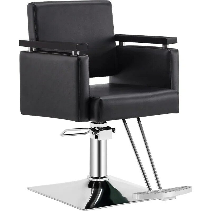 BarberPub Classic Hydraulic Barber Chair Salon Chair Beauty Spa Styling Salon Equipment 8803 (Black)