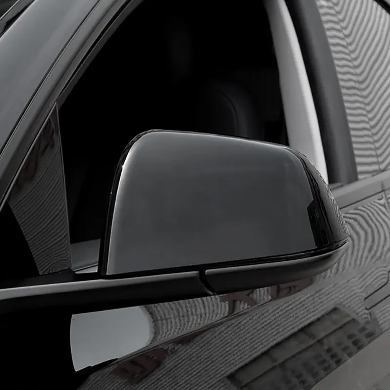 Exterior Rearview Side Mirror Housing Cover Cap Shell For Tesla Model 3 Y 2017-2023 Gloss Matte Black Carbon Fiber Pattern