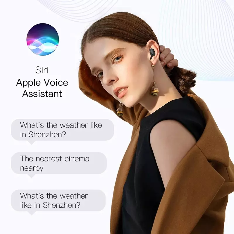 TWS earphone Bluetooth nirkabel, headset bluetooth penghilang kebisingan dengan mikrofon untuk Xiaomi Samsung